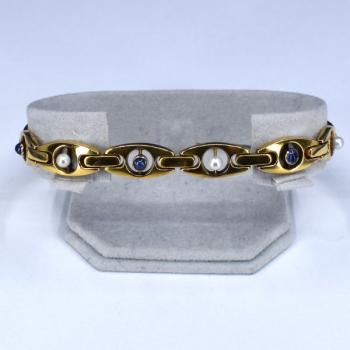 Zlatý secesní článkový náramek Zlatý secesní článkový náramek