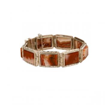 Stříbrný náramek s přírodními acháty Stříbrný náramek s přírodními acháty